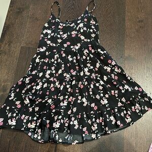 Pacsun LA Hearts Black and Pink Floral Mini Dress